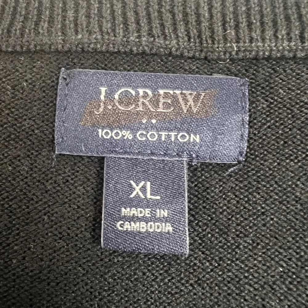 J. Crew Factory Men's Black‎ 100% Cotton Crewneck Sweater-Tee Preppy Classic XL